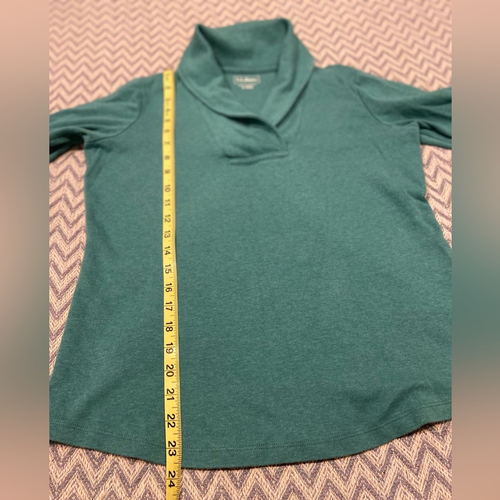 L.L.Bean Shawl Collar Short Sleeve Top – Size Small - Picture 6 of 7